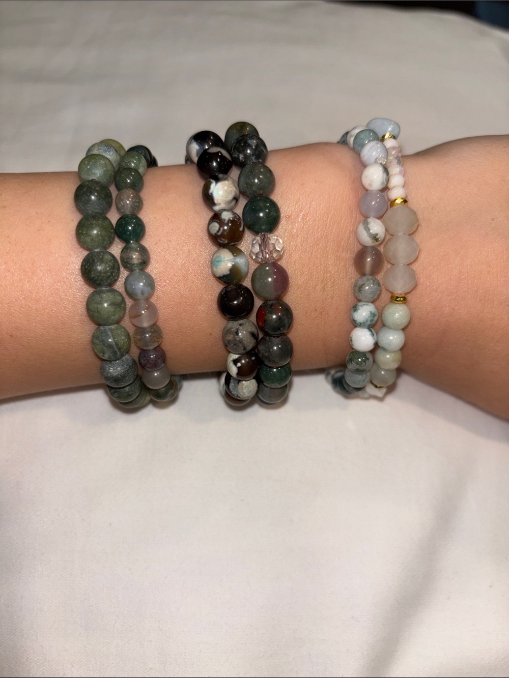 Multicolor Natural Stone Beaded Stretch Bracelet - Women Jewelry
